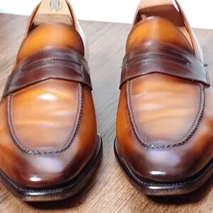 Paul Stuart Italy Penny Loafers Dress Shoes Mens Size 9 D Chocolate Tan Leather